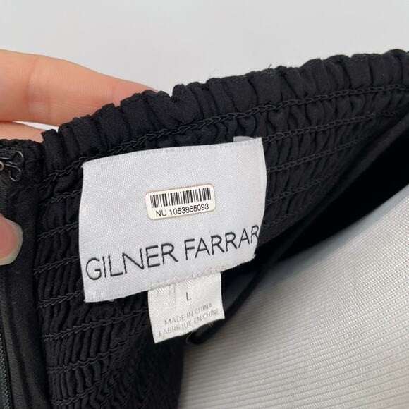 Gilner Farrar Niki Large Strapless Silk Jumpsuit Wide Leg Pockets Playsuit Black - Picture 8 of 15